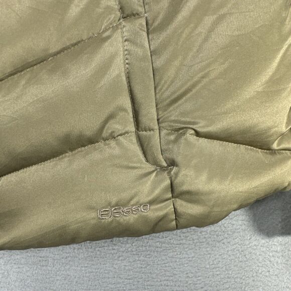 Eddie Bauer EB550 Jacket‎ Womens L Goose Down Gold Quilted Puffer Coat Full Zip - Picture 3 of 16